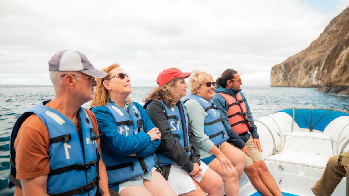 Guests enjoying service aboard a yacht